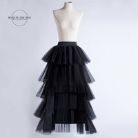 Women Tiered Tulle High Low Skirt. 4